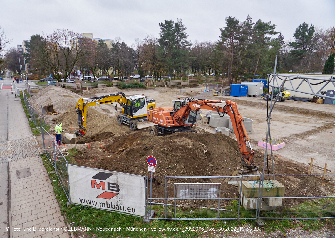 30.11.2022 - Baustelle an der Quiddestraße Haus für Kinder in Neuperlach